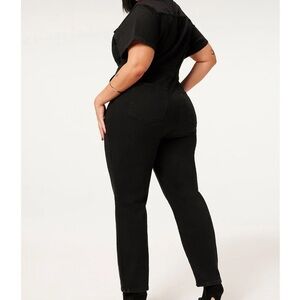 Good American Black Denim Jumpsuit